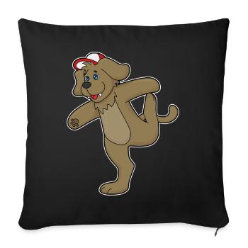 Hund Yoga Fitness Gymnastik - Sofakissenbezug 45 x 45 cm - Schwarz - Vorne