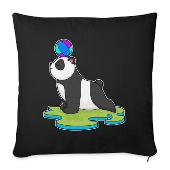 Panda Yoga Fitness Gymnastik - Sofakissenbezug 45 x 45 cm - Schwarz - Vorne