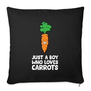 Juste un garçon qui aime les carottes - Housse de coussin décorative 45 x 45 cm - noir - Devant