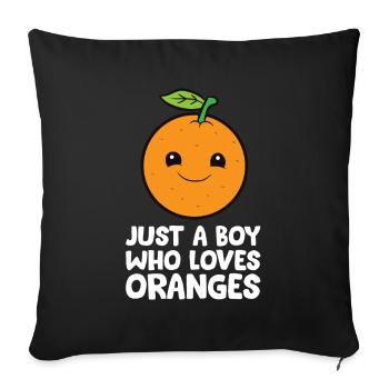 Juste un garçon qui aime les oranges - Housse de coussin décorative 45 x 45 cm - noir - Devant