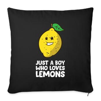Just a Boy Who Loves Lemons - Sofa pillowcase 17,3'' x 17,3'' (45 x 45 cm) - black - Front