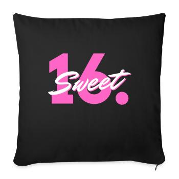 Sweet 16th - The 16th Birthday Birthday Party - Sofa pillowcase 17,3'' x 17,3'' (45 x 45 cm) - black - Front