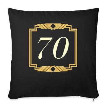 Dicton du 70e anniversaire - Fête des 70 ans - Housse de coussin décorative 45 x 45 cm - noir - Devant