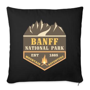 Banff Kanada Park Moose Elch Backcountry Camping - Sofakissenbezug 45 x 45 cm - Schwarz - Vorne