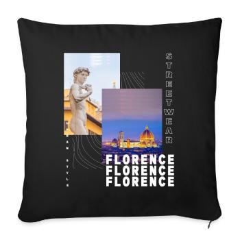 Florence Italie Ville Skyline Vacances Amour - Housse de coussin décorative 45 x 45 cm - noir - Devant