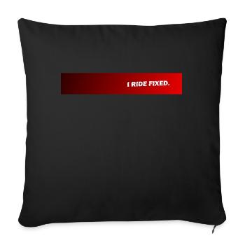 Je roule fixe tranché noir à rouge - Housse de coussin décorative 45 x 45 cm - noir - Devant