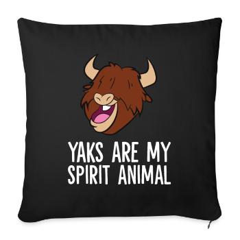 Les yaks sont mon animal d’âme - Housse de coussin décorative 45 x 45 cm - noir - Devant