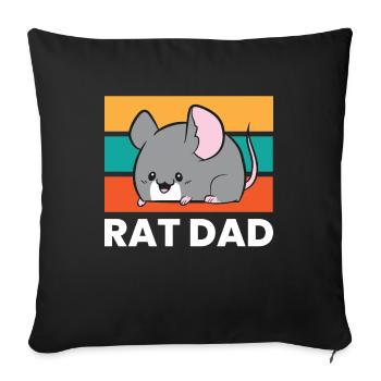 Rat Papa Animal De compagnie Rat Propriétaire Rat Papa Mignon Rats - Housse de coussin décorative 45 x 45 cm - noir - Devant