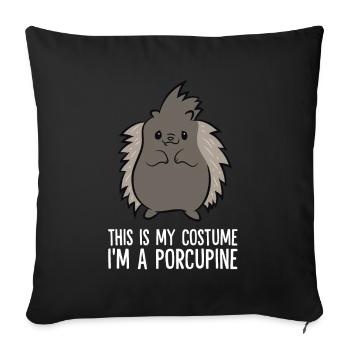 Drôle d’amoureux du porc-épic C’est mon costume je suis un - Housse de coussin décorative 45 x 45 cm - noir - Devant
