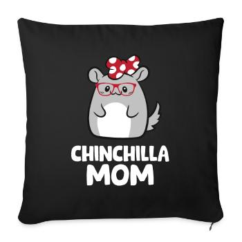Maman Chinchilla - Housse de coussin décorative 45 x 45 cm - noir - Devant