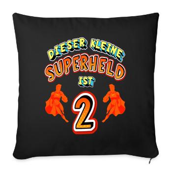 Superhelden 2. Geburtstag Jungs Geschenk - Sofakissenbezug 45 x 45 cm - Schwarz - Vorne