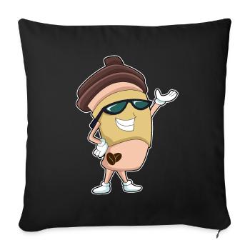 Coffee to go Becher - Sofakissenbezug 45 x 45 cm - Schwarz - Vorne
