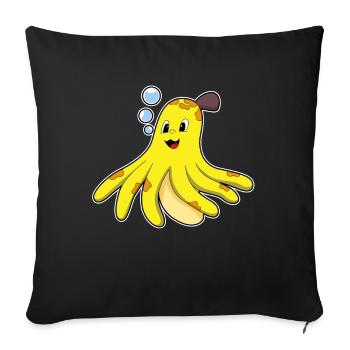 Octopus Banana - Sofa pillowcase 17,3'' x 17,3'' (45 x 45 cm) - black - Front