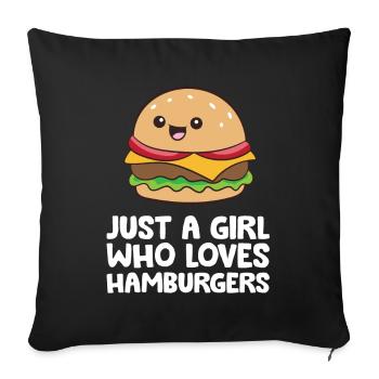 Juste une fille qui aime les hamburgers - Housse de coussin décorative 45 x 45 cm - noir - Devant