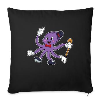 Octopus Wizard Hat - Sofa pillowcase 17,3'' x 17,3'' (45 x 45 cm) - black - Front
