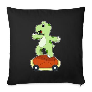 Tortue Skater Skateboard - Housse de coussin décorative 45 x 45 cm - noir - Devant