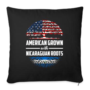 Nicaraguan roots America Nicaragua - Sofa pillowcase 17,3'' x 17,3'' (45 x 45 cm) - black - Front
