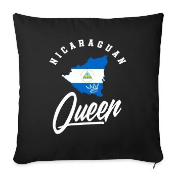 Nicaraguan Queen Nicaragua - Sofa pillowcase 17,3'' x 17,3'' (45 x 45 cm) - black - Front