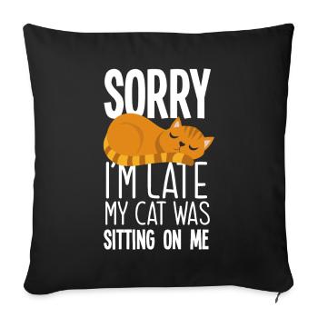 Cat Favorite Animal Cat Owner - Sofa pillowcase 17,3'' x 17,3'' (45 x 45 cm) - black - Front
