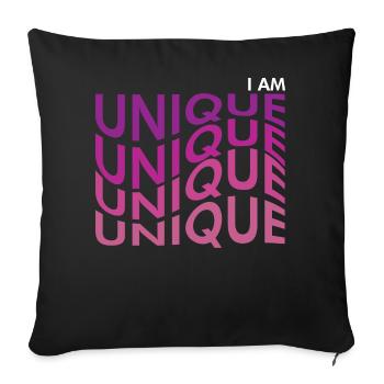 Je suis unique - l’amour de soi - Housse de coussin décorative 45 x 45 cm - noir - Devant