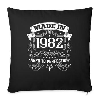 Made in 1982 Geburtstag Vintage  - Sofakissenbezug 45 x 45 cm - Schwarz - Vorne