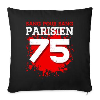 Sang Pour Sang Parisien - 75 - Housse de coussin décorative 45 x 45 cm - noir - Devant