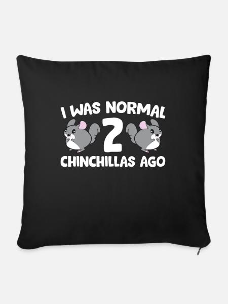 Chinchilla-Tierhalter Ich war vor 2 Chinchillas - Sofakissenbezug 45 x 45 cm - Schwarz