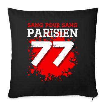 Sang Pour Sang Parisien - 77 - Housse de coussin décorative 45 x 45 cm - noir - Devant
