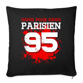 Sang Pour Sang Parisien - 95 - Housse de coussin décorative 45 x 45 cm - noir - Devant