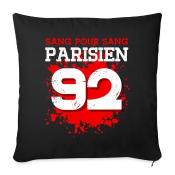 Sang Pour Sang Parisien - 92 - Housse de coussin décorative 45 x 45 cm - noir - Devant