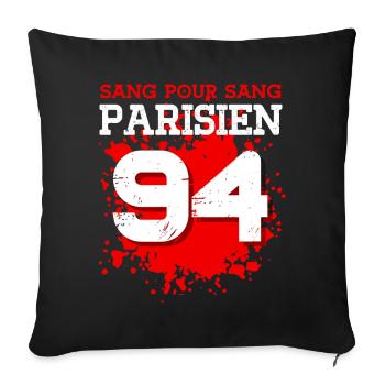 Sang Pour Sang Parisien - 94 - Housse de coussin décorative 45 x 45 cm - noir - Devant