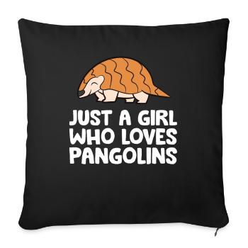 Just a Girl Who Loves Pangolins - Sofa pillowcase 17,3'' x 17,3'' (45 x 45 cm) - black - Front