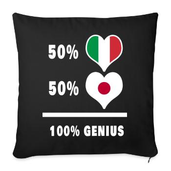 L'Italie et le Japon génie / cadeau - Housse de coussin décorative 45 x 45 cm - noir - Devant