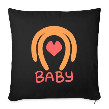 Baby - Sofa pillowcase 17,3'' x 17,3'' (45 x 45 cm) - black - Front