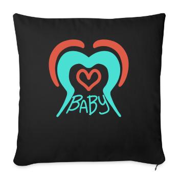 Baby - Sofa pillowcase 17,3'' x 17,3'' (45 x 45 cm) - black - Front
