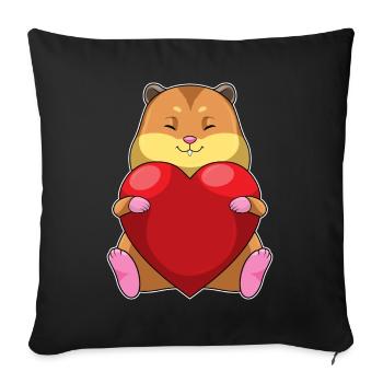 Cœur de hamster - Housse de coussin décorative 45 x 45 cm - noir - Devant
