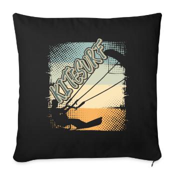 Kitesurfen Kitesurf Kitesurfer Kiteboard - Housse de coussin décorative 45 x 45 cm - noir - Devant