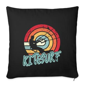 Kitesurfen Kitesurf Kitesurfer Kiteboard - Housse de coussin décorative 45 x 45 cm - noir - Devant