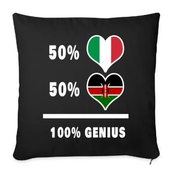 Italy and Kenya genius /gift - Sofa pillowcase 17,3'' x 17,3'' (45 x 45 cm) - black - Front