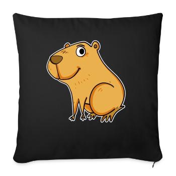 Capybara Wasserschwein - Housse de coussin décorative 45 x 45 cm - noir - Devant
