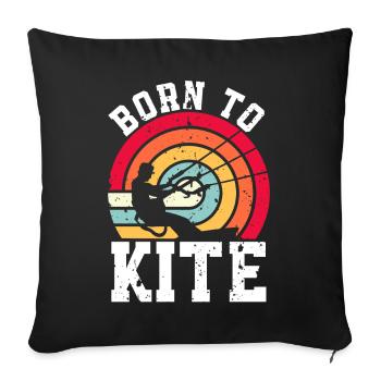 Kitesurfen Kitesurf Kitesurfer Kiteboard - Housse de coussin décorative 45 x 45 cm - noir - Devant
