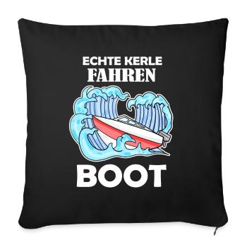 Boote Motorboot Kapitän Boot Seefahrt Geschenk - Sofakissenbezug 45 x 45 cm - Schwarz - Vorne