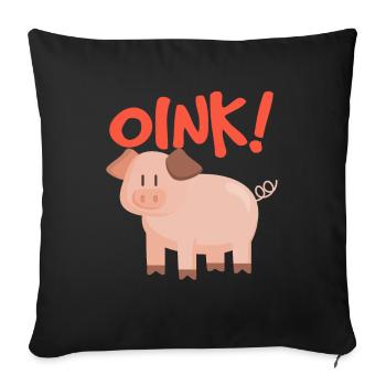 Schwein Oink - Sofakissenbezug 45 x 45 cm - Schwarz - Vorne
