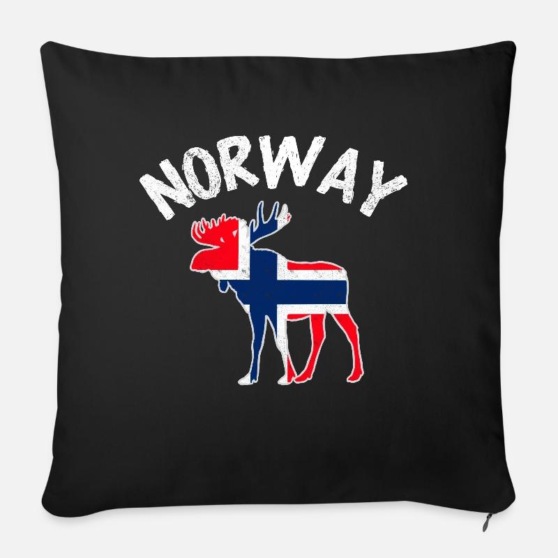 Norwegen - Sofakissenbezug 45 x 45 cm - Schwarz
