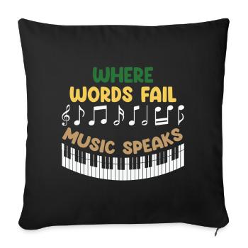 Musikdesign mit motivierenden Botschaften - Sofakissenbezug 45 x 45 cm - Schwarz - Vorne