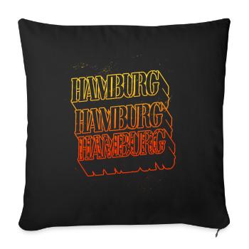 Hambourg Allemagne Ville Skyline Accueil Font - Housse de coussin décorative 45 x 45 cm - noir - Devant