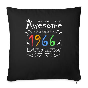 1966 - Jahrgang 1966 - Fantastisch seit 1966 - Sofakissenbezug 45 x 45 cm - Schwarz - Vorne