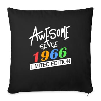 1966 - Born 1966 - Fantastic since 1966 - Sofa pillowcase 17,3'' x 17,3'' (45 x 45 cm) - black - Front