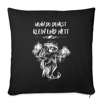 Klein und nett Geist - Sofakissenbezug 45 x 45 cm - Schwarz - Vorne