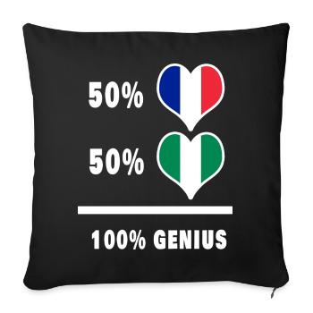 La France et le Nigéria génie / cadeau - Housse de coussin décorative 45 x 45 cm - noir - Devant